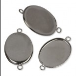 Zdjęcie - Baza zawieszki do wklejania kaboszonów oksydowana czarna 26x19mm
